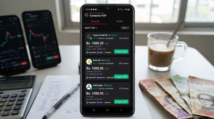 P2P USDT/VES: spread de Bs. 32,17, prima de 15,23% y semáforo amarillo (71)