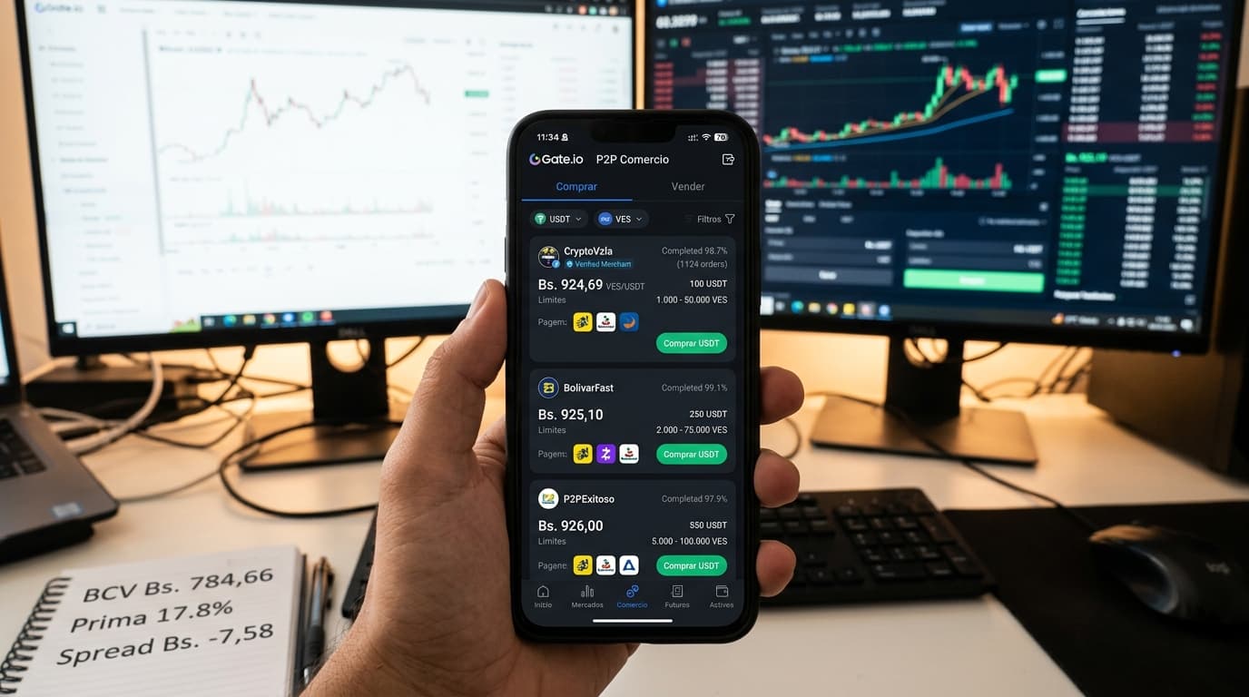 Prima del USDT en Venezuela supera 22% frente al BCV con foco en Banesco y BDV