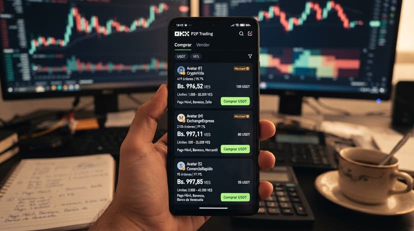 Prima del USDT P2P frente al BCV: 13,98% y un spread real de 0,17%