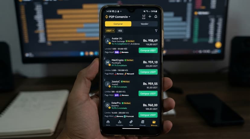 Qué revela el libro de órdenes USDT/VES: spread 4,66% y prima 13,41%