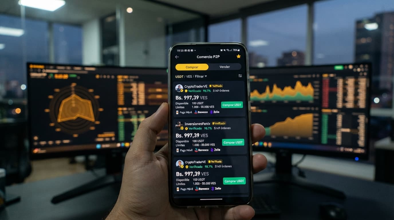 Radar P2P a Bs. 1.004,42 vs. order book: cómo leer los dos precios del USDT