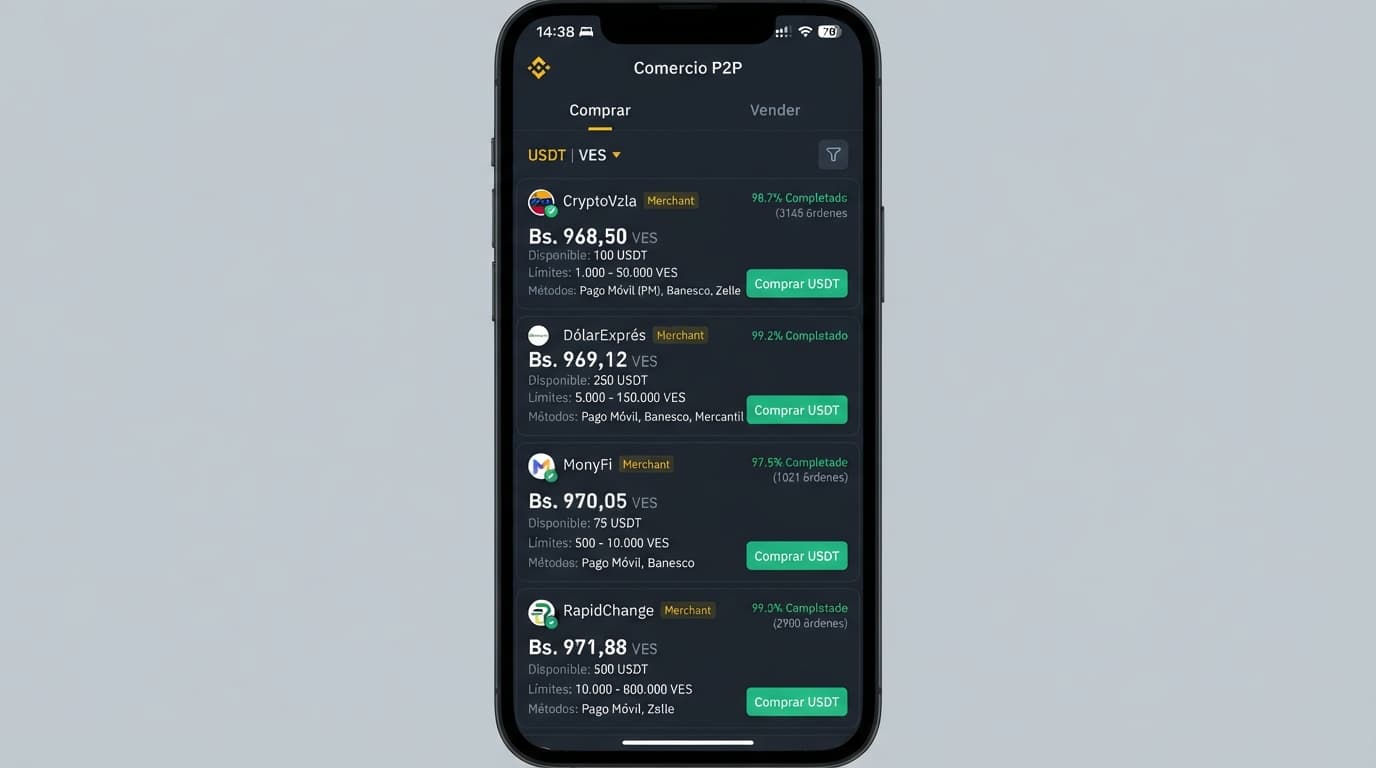 Radiografía del P2P de USDT: spread de 3,44% y prima de 13,67%