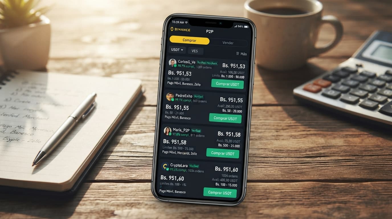 Semáforo P2P en amarillo: spread USDT/VES llega a 8,59% con 157 anuncios