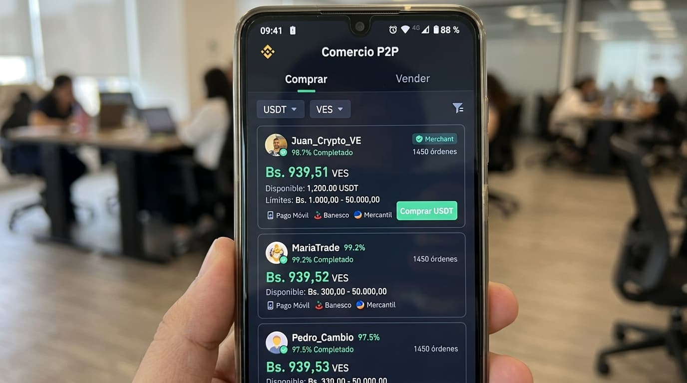 Spread de USDT en Binance P2P escala a 3,75% en Venezuela