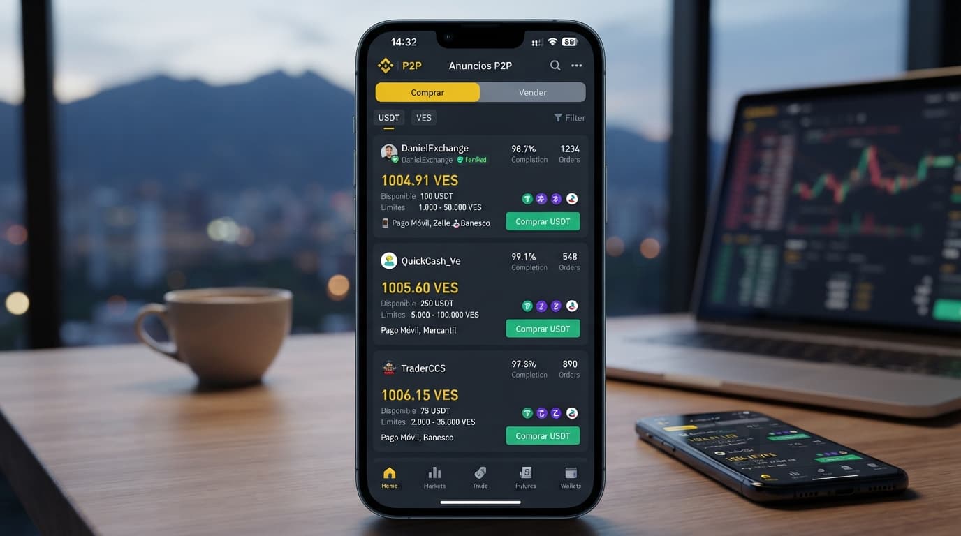 Spread de USDT P2P en Venezuela se ubica en 2,77% con prima de 14,58% ante BCV