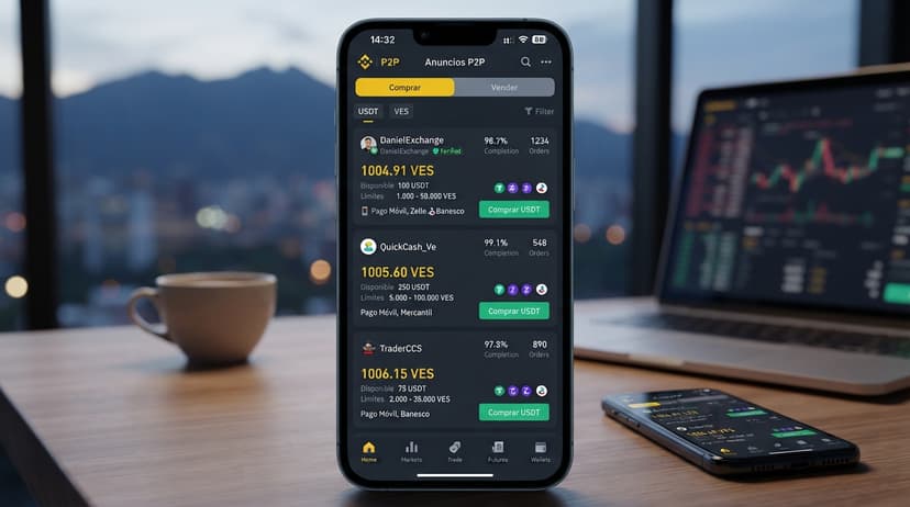 Spread de USDT P2P en Venezuela se ubica en 2,77% con prima de 14,58% ante BCV