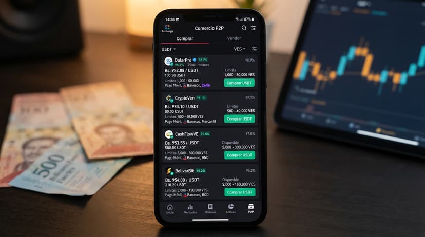 Spread del USDT P2P toca 3,9% en Venezuela: Bs 36,3 entre compra y venta