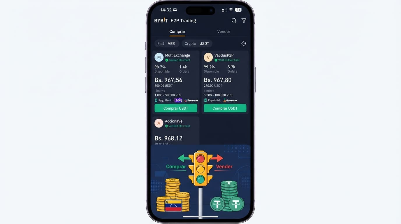 Spread en P2P: cuánto pagas de más al comprar USDT en Venezuela