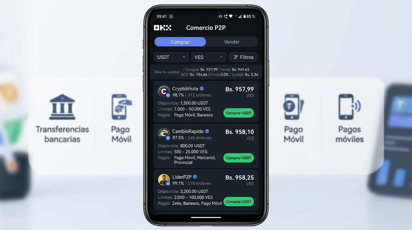 Spread P2P en Venezuela alcanza 5,39%: Banco de Venezuela vs Pago Móvil