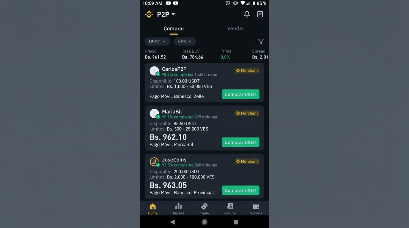 Spread P2P, premium BCV y profundidad: cómo leer el USDT en Venezuela