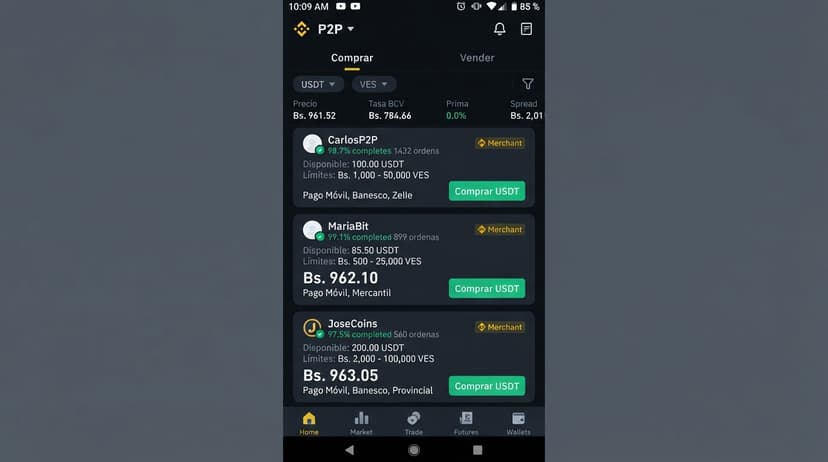 Spread P2P, premium BCV y profundidad: cómo leer el USDT en Venezuela