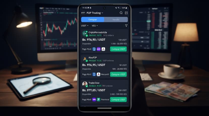 Spread USDT P2P: 2,47% agregado, 0,09% real y prima 12,5% vs BCV