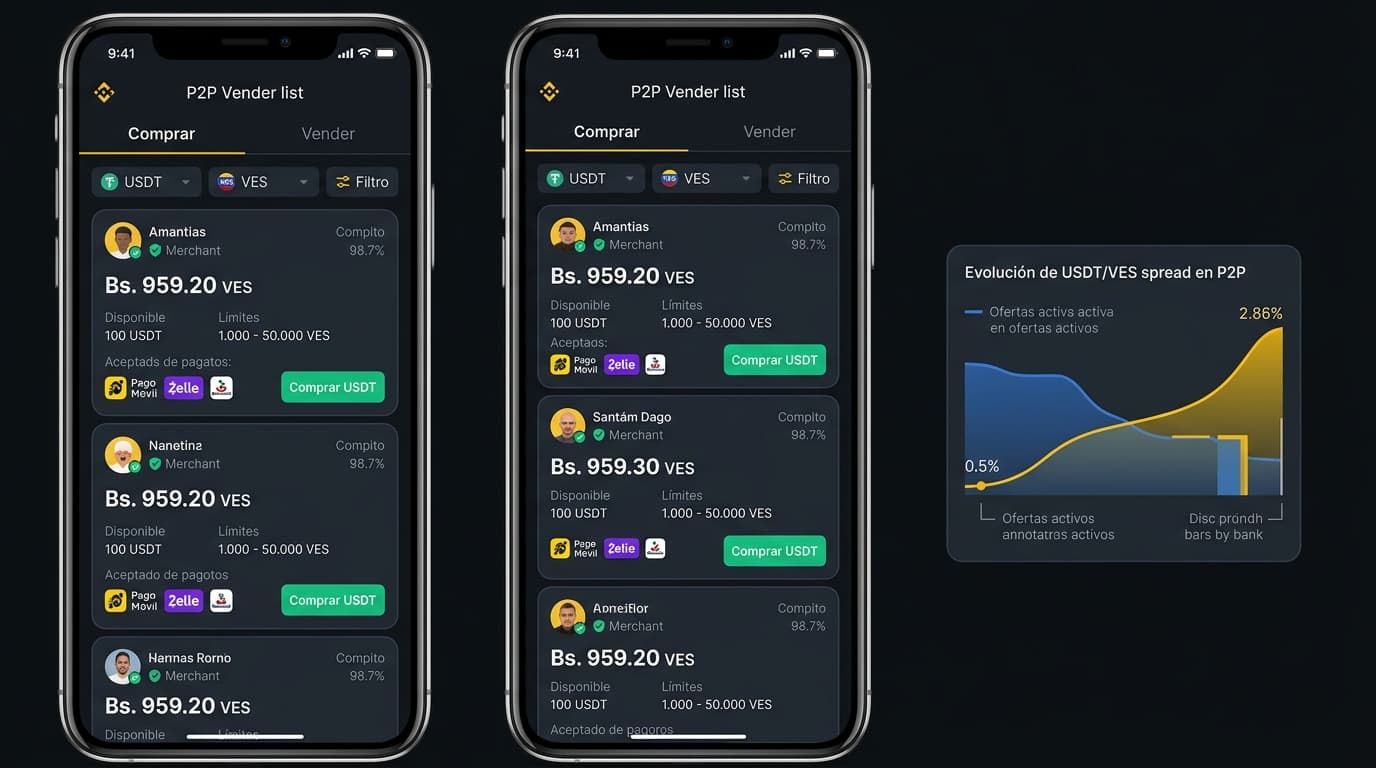 Spread USDT/VES en 2,86%: Alta liquidez, ¿por qué tan amplio?