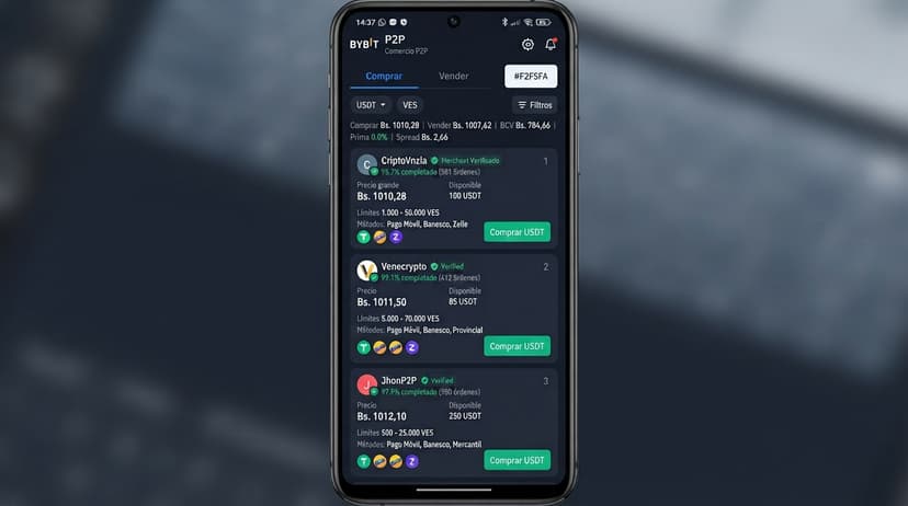 Spreads en P2P de USDT: por qué Banco de Venezuela y BANK lideran con 0.30%