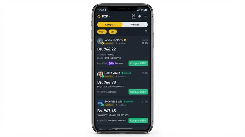Tasa de pizarra vs. precio ejecutable: profundidad del USDT P2P en Venezuela