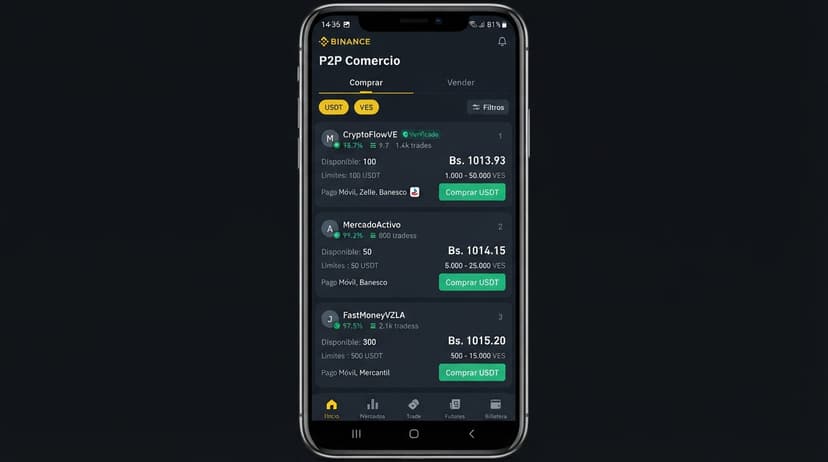 USDT en Venezuela: spread de 4,19% entre Binance P2P y MEXC P2P