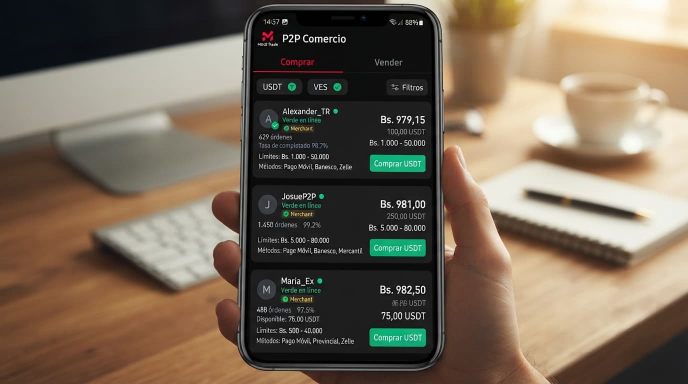 USDT en Venezuela: spread de radar 4,89% y order book con prima de 13,15%