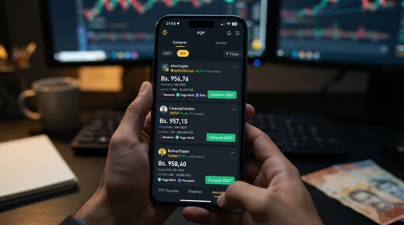 USDT P2P en 961,07 Bs: 79,87% de la profundidad está del lado comprador