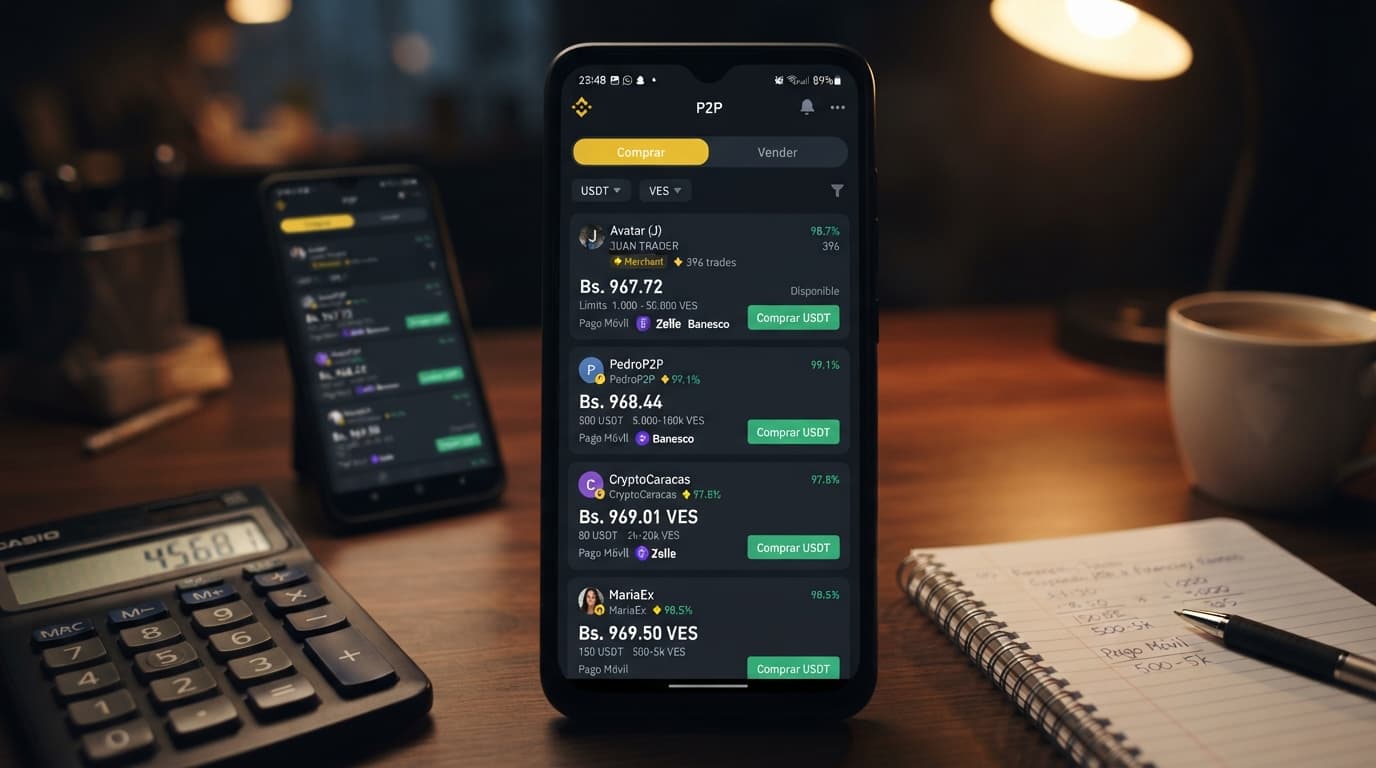 USDT P2P en Venezuela: 3,27% de spread frente al 0,2% del libro