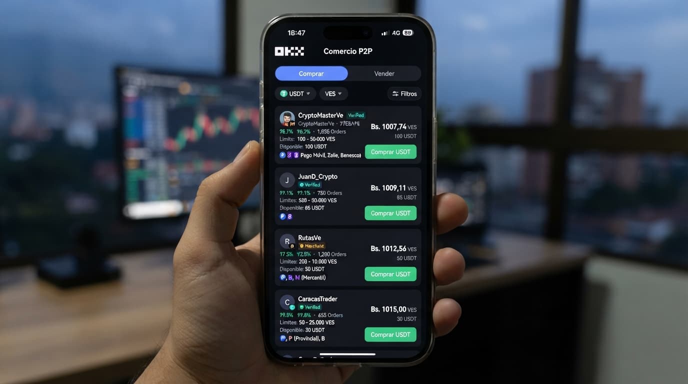 USDT P2P en Venezuela registra prima de 11.97% frente al BCV y alta liquidez