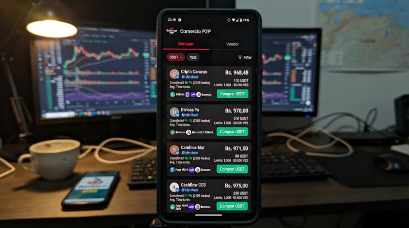 USDT P2P en Venezuela: spread de 5,75% y prima de 15,09% frente al BCV