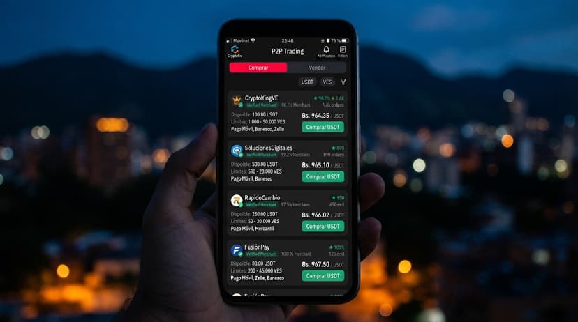 USDT P2P: premium de 17,2% frente al BCV con liquidez en Banesco y Pago Móvil