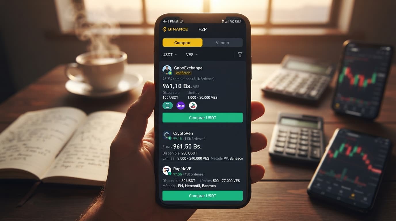 USDT P2P: prima cae a 14,33% y el radar marca 3,43%