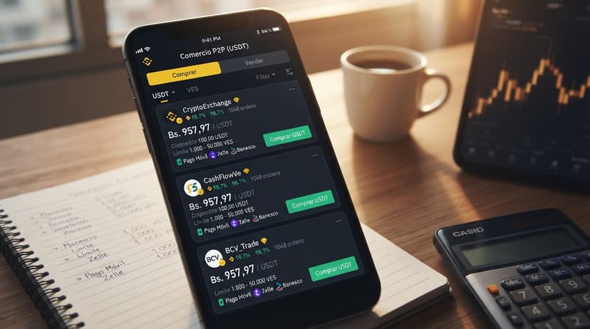 USDT P2P: prima de 14,51% contra el BCV y spread real de 0,31%