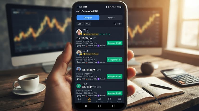 USDT P2P: prima de 16,5% frente al BCV y spread real de 0,07% en el libro