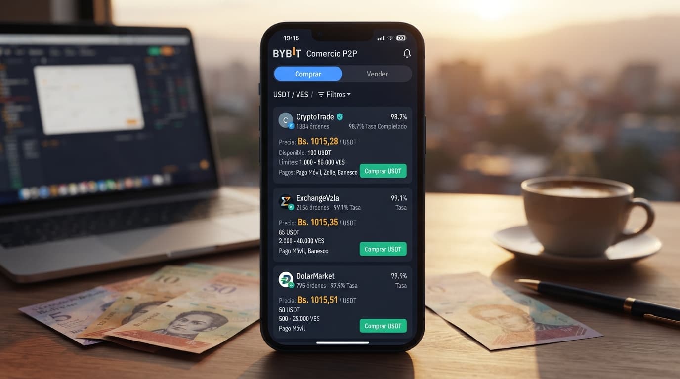 USDT P2P: prima de 16,7% frente al BCV y un spread ejecutable de 0,06%