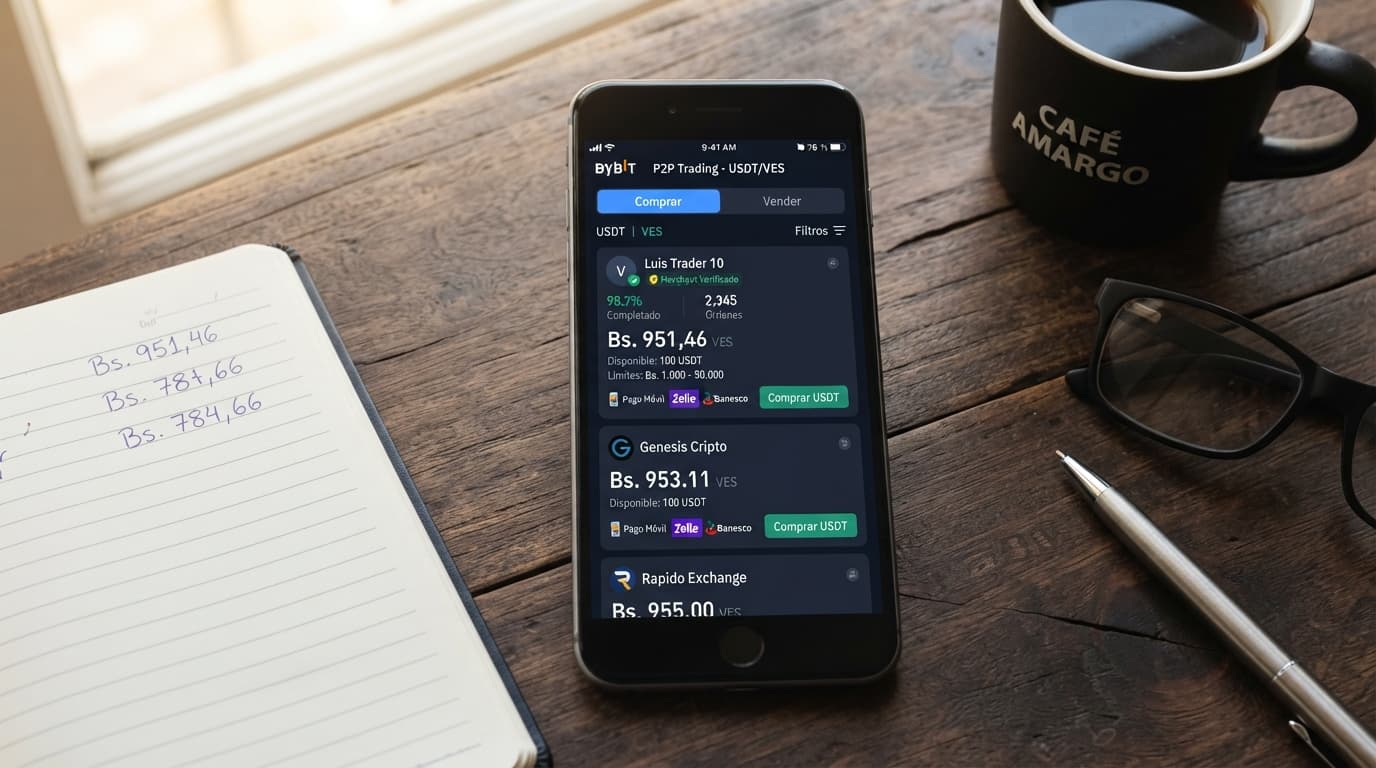 USDT P2P: spread de 5,35% este 18-S y los bancos que marcan la pauta