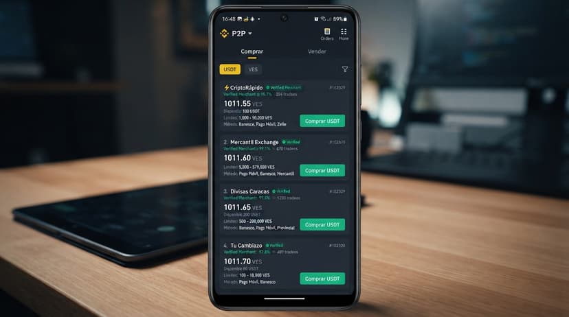 USDT P2P vs. BCV: impacto del spread de 4,79% y prima de 15,84% por banco