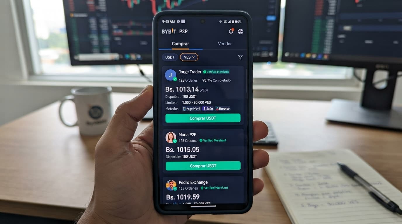 USDT/VES: 0,16% en el libro y 2,89% en el marcador P2P