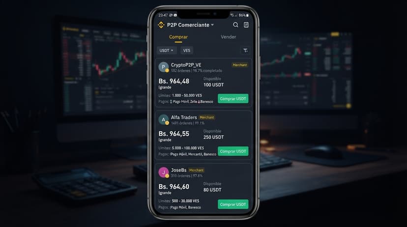 USDT/VES: dónde está la liquidez y el precio en Binance, OKX, Bybit y MEXC