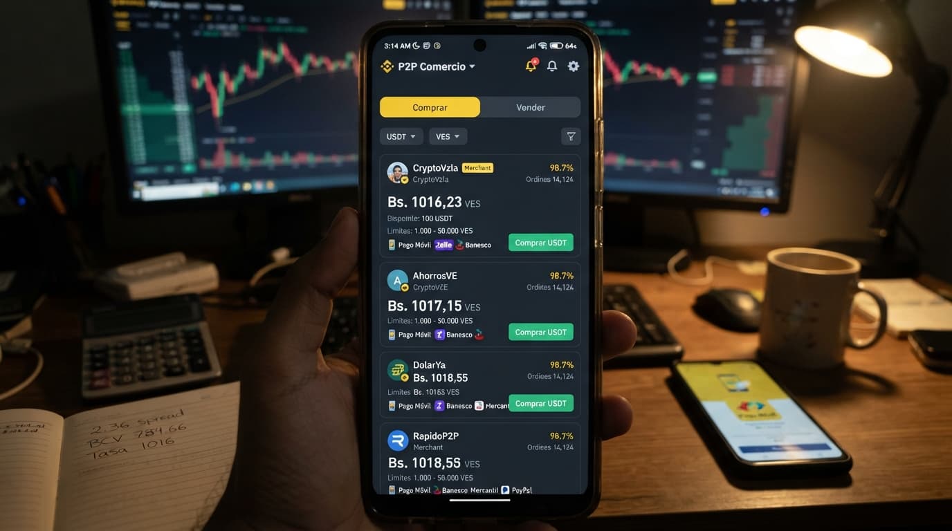 USDT/VES en P2P: vitrina marca 5,30% y el libro real opera en 0,08%