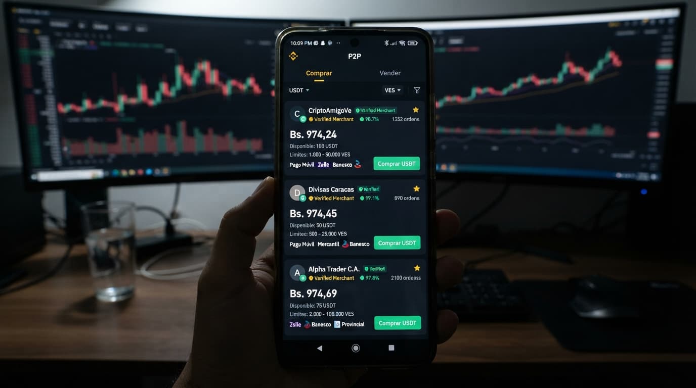 USDT/VES: la compra sextuplica a la venta y la prima se sostiene en 12,01%