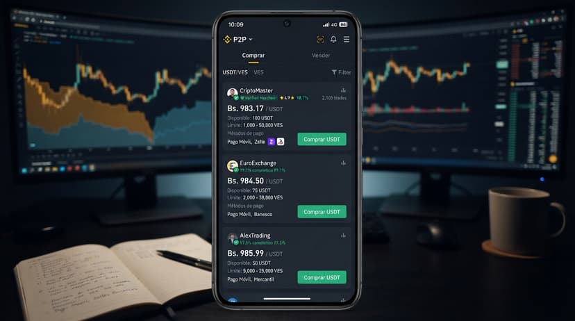 USDT/VES: la oferta de 938,88 Bs en MEXC y el bloque real de 983 Bs