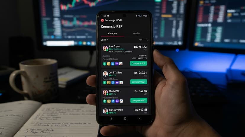 USDT/VES P2P: libro con 0,19% de spread y 54,5% de presión compradora
