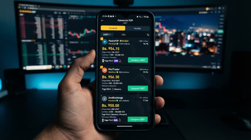 USDT/VES: prima de 13,68% frente al BCV y un spread de 0,21% en el order book