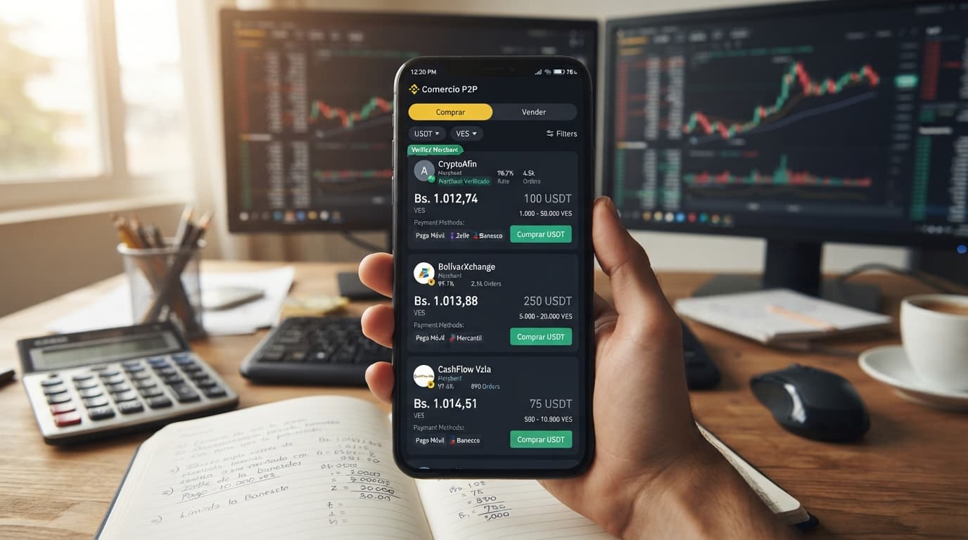 USDT/VES: prima de 16,3%, spread de 4,44% y semáforo amarillo