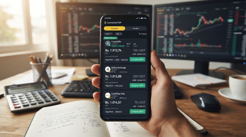USDT/VES: prima de 16,3%, spread de 4,44% y semáforo amarillo