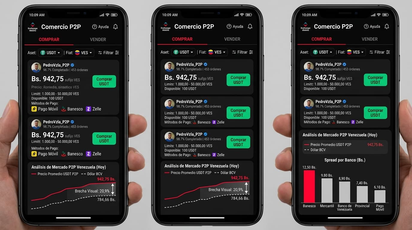 USDT vs BCV: prima de 20,9% y spread P2P de 6,4%: radiografía venezolana