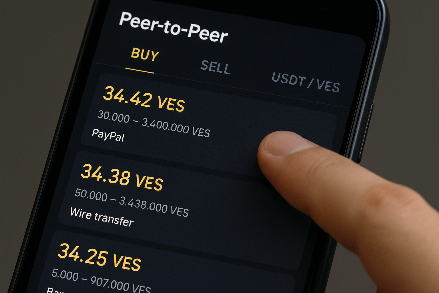 Método para leer USDT VES