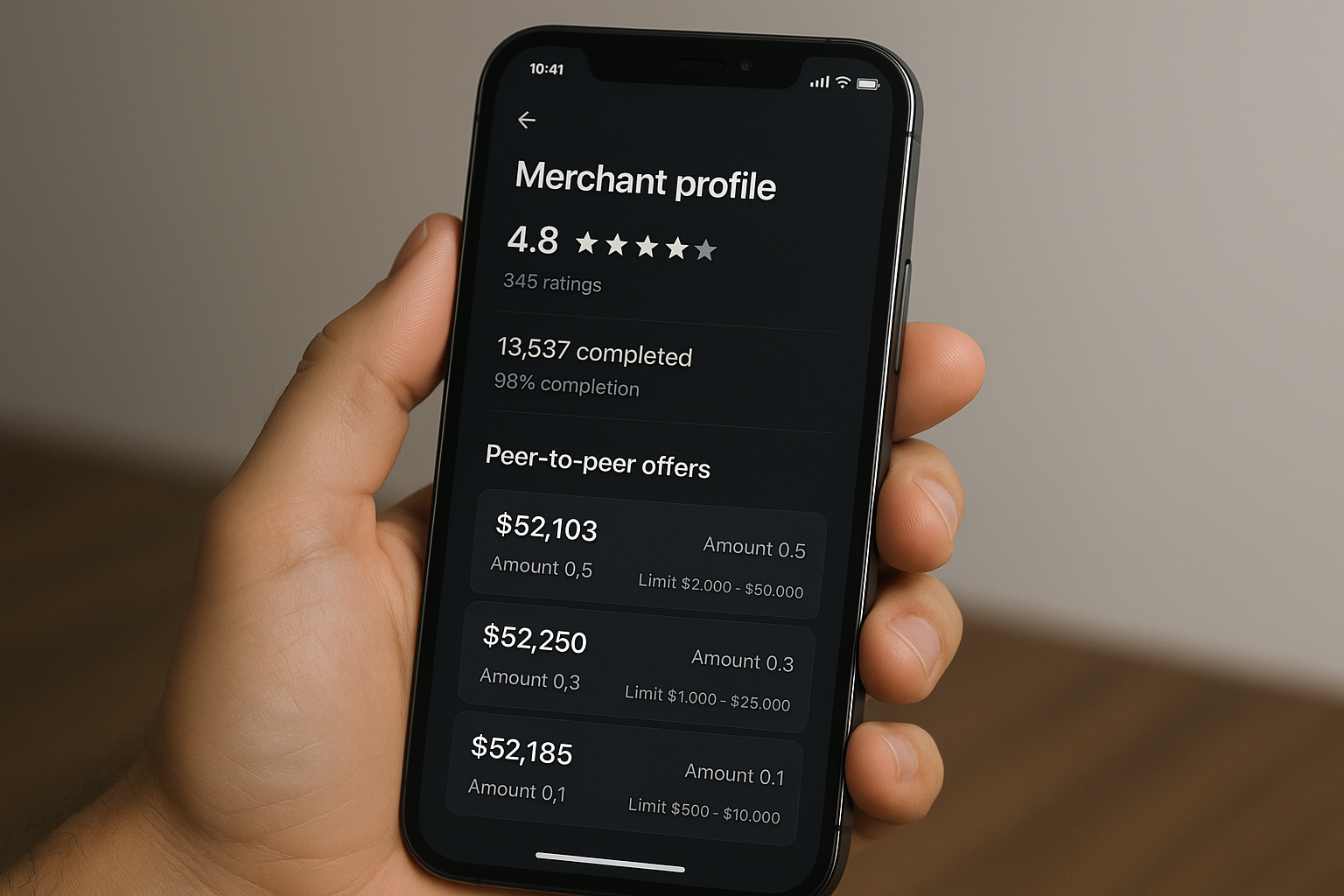 Validación de contraparte P2P