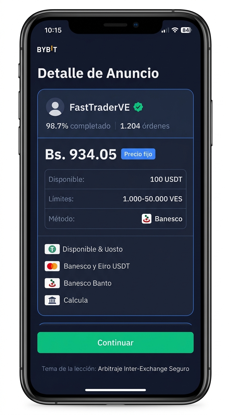 Interfaz móvil de comercio P2P (bybit - ad-detail)