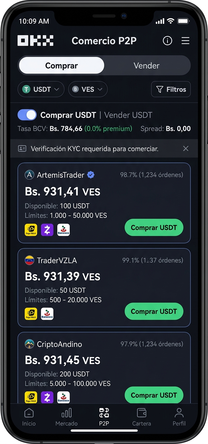 Binance P2P en Venezuela: Banco de Venezuela lidera liquidez con spread de 0,57%