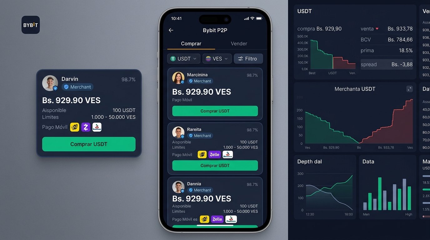 Brecha de USDT P2P roza el 20% frente al BCV en Venezuela