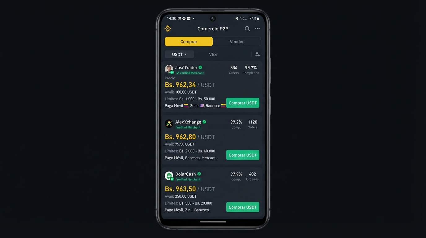 Desequilibrio récord en el P2P venezolano: 89,7% del volumen busca USDT